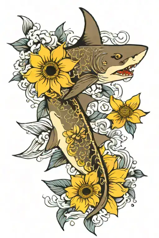 Magnolia Sunflower Cherry Blossom Shark