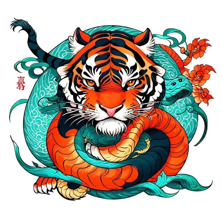 Tiger Fighting Serpent