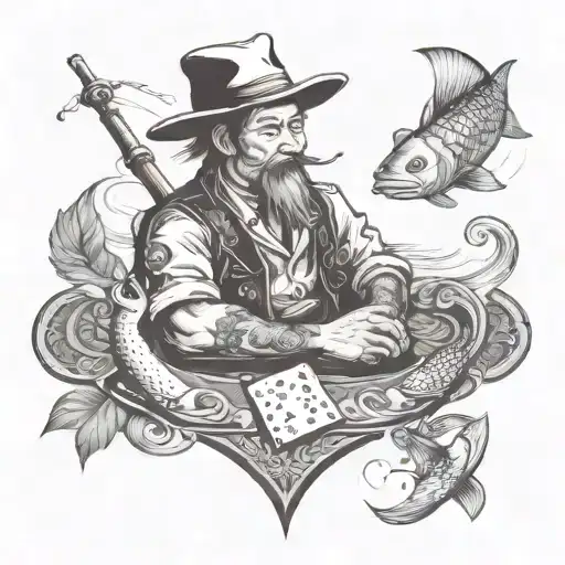 Poker And Fishing Pole