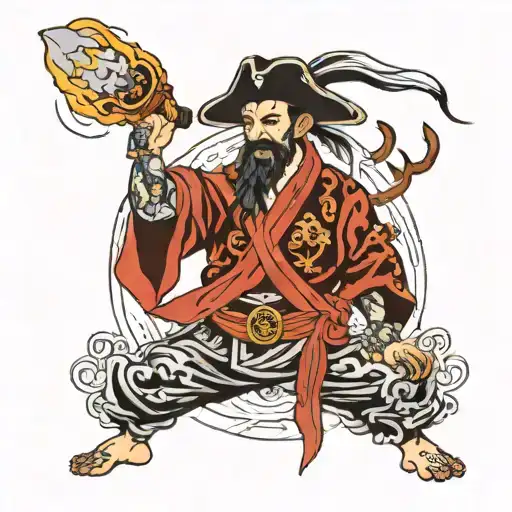 Pirate With A Torch In His Hands