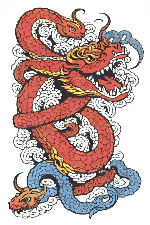 Dragond And Snake Wrapped