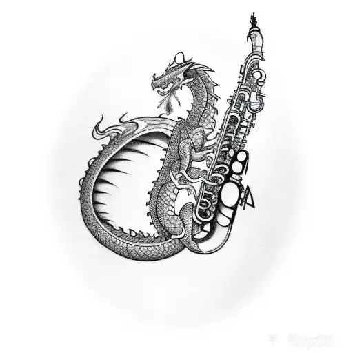 A Dragon Playing A Saxophone