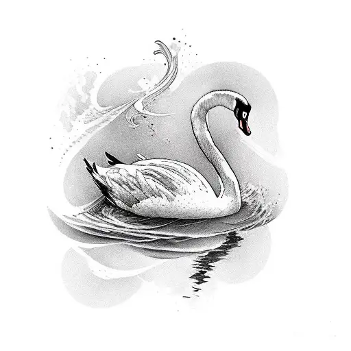 A Graceful Swan Swimming On A Sheet Music