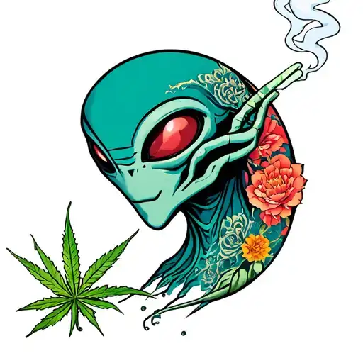 Alien Smoking Weed