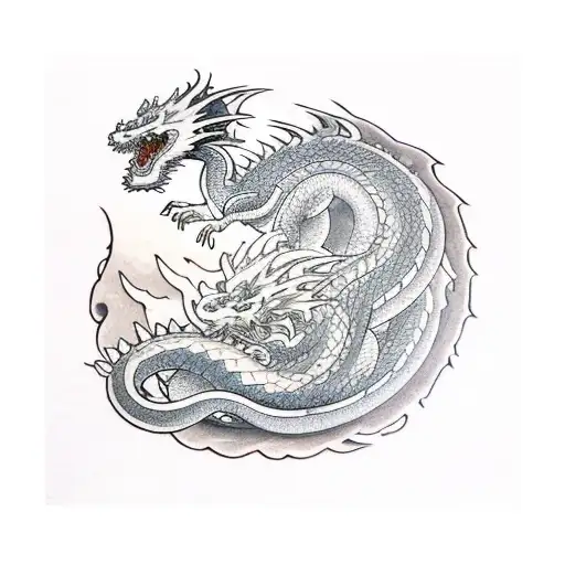 A Dragon Curled Around A Stack Of Books