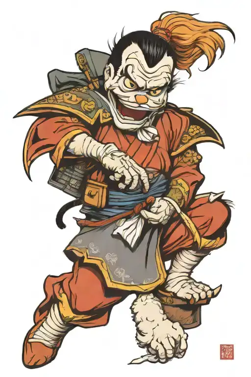 Garfield As A Samurai Fighting Oldie As A Dragon