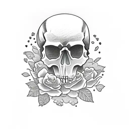 Skull With Roses