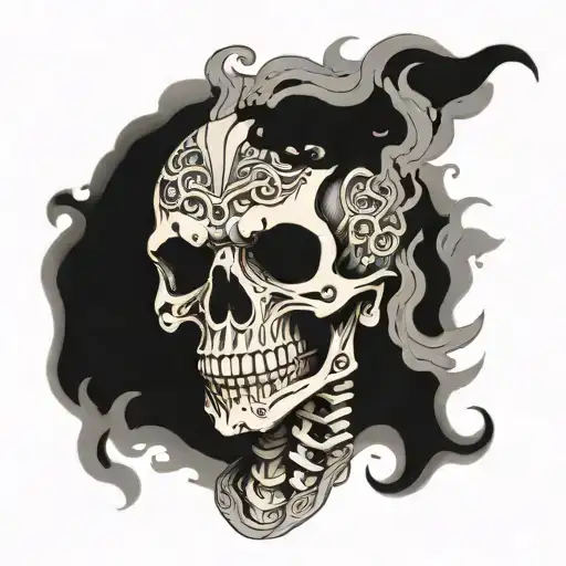 Skeleton Head In Lot Smoke