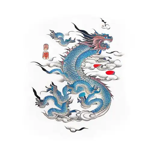 Swimmer Transformed Into A Dragon