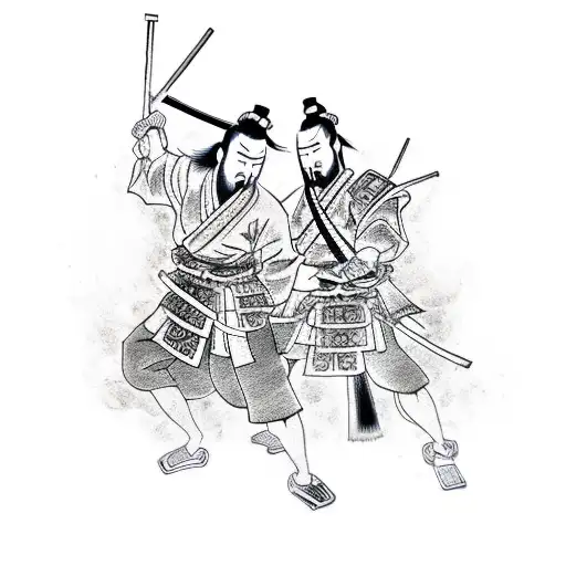 Samurai Fighting A Ghost