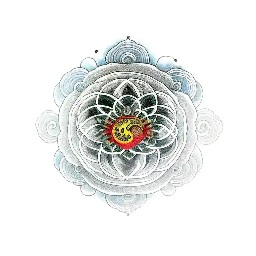 Flower Of Life With A Chinese Dragon
