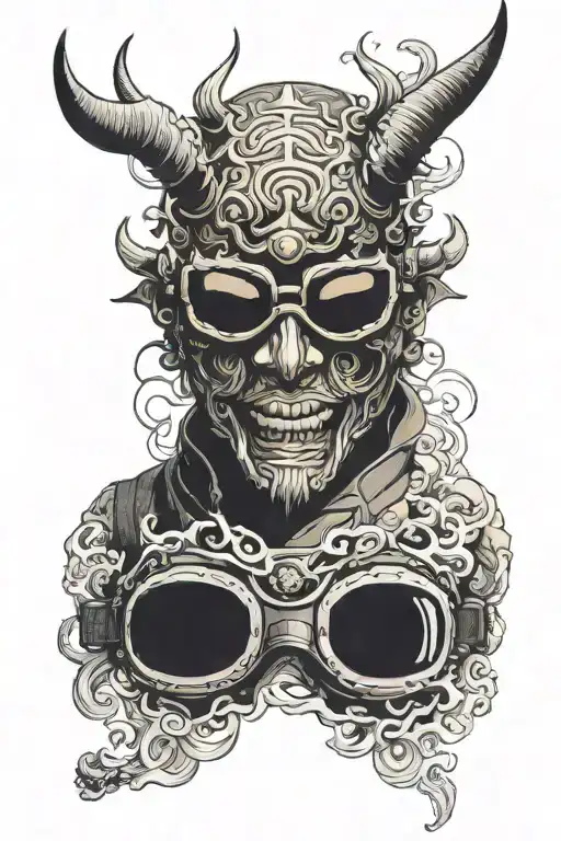 Japanese Demon Mask Ski Goggles Exploring