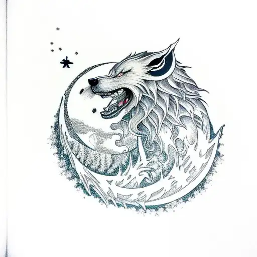 Fenrir With Moon