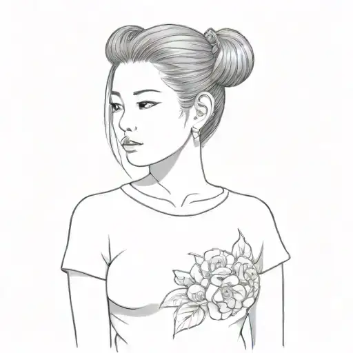 A Girl Wearing A Black T - Shirt