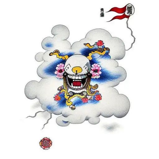 Kikunojo From One Piece With Flowers And Cloud Background