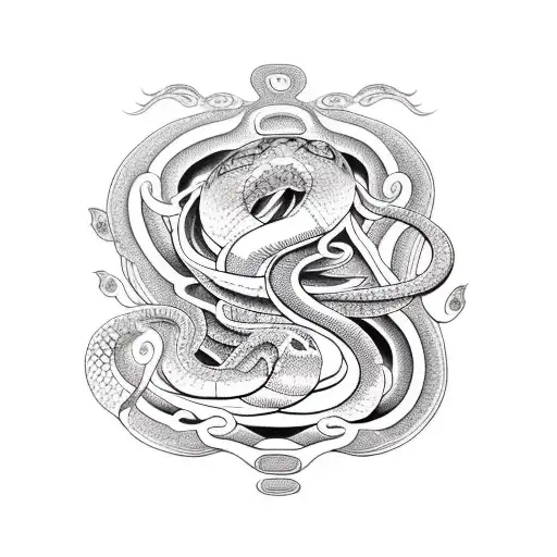 A Mesmerizing Snake Gracefully Coiling Around The Goddess Aphrodite