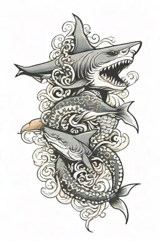 Shark And Octopus Wrapped