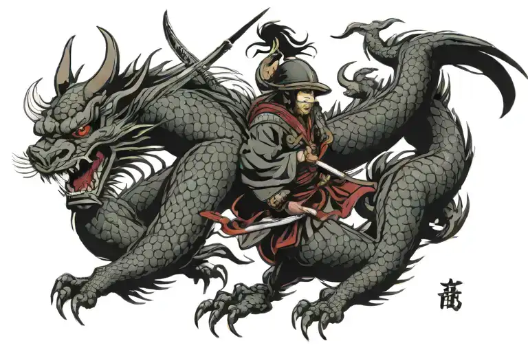 Samurai And Dragon