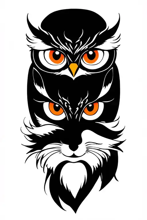 Three Eyes Of An Owl And Fox