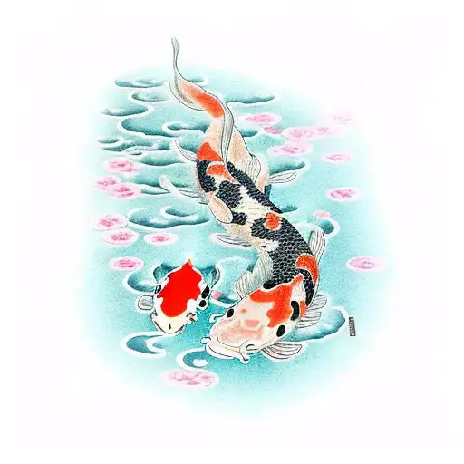 A Serene Landscape Of A Traditional Japanese Garden With Koi Fish Swimming In A Tranquil Pond
