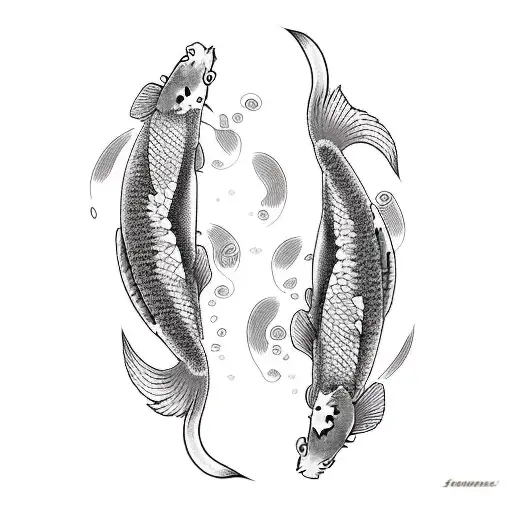 Koi Swimming In Circle