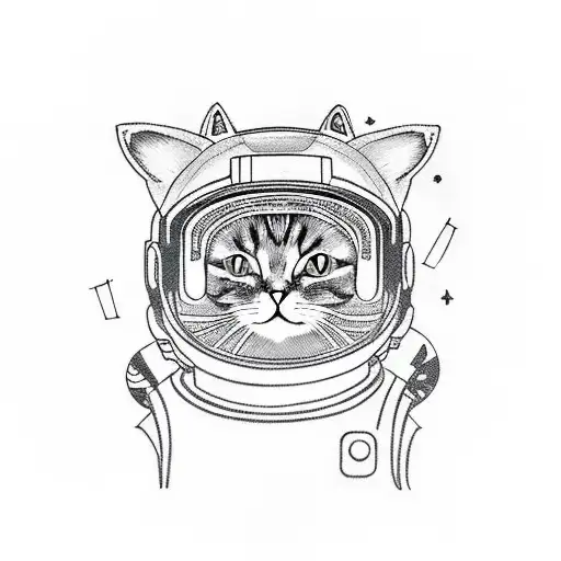 Cat Astronaut Toon