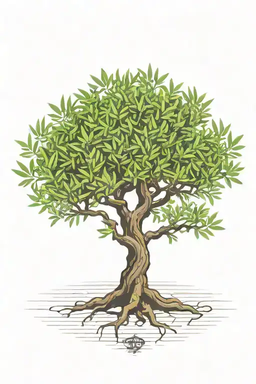 Simple Olive Tree With Roots
