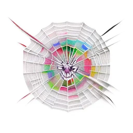 Vibrant Color Spiderweb 3D Negative Space
