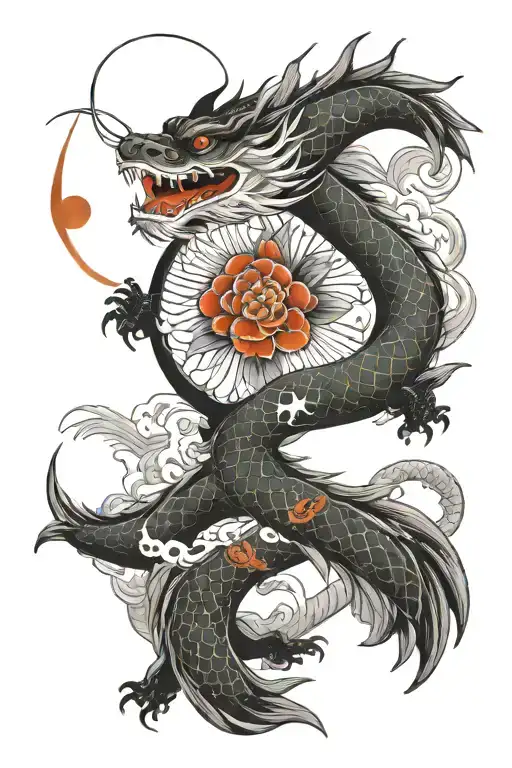 Dragon And Koi Fish