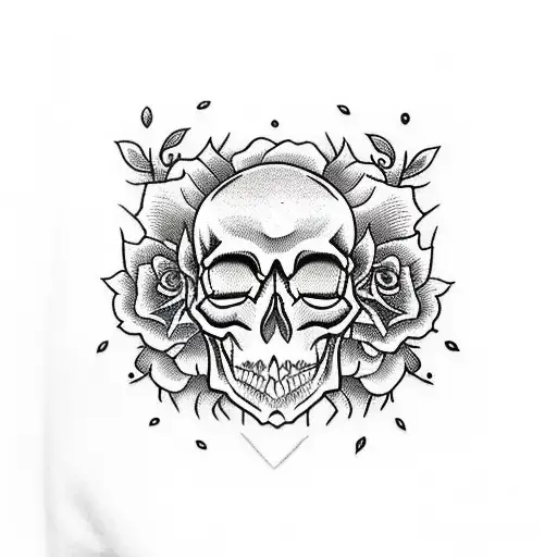 Skull And Roses And Knife