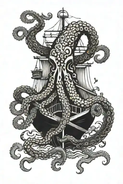 Octopus On Boat Rudder