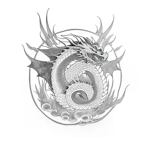 Dragon Japonese With A Girl