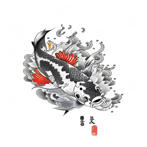 Koi Fish With Smoke Japanese