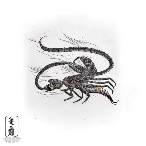 Crow Eating A Centipede