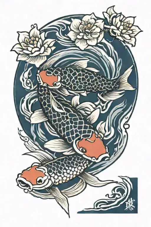 Koi Fish Swimming