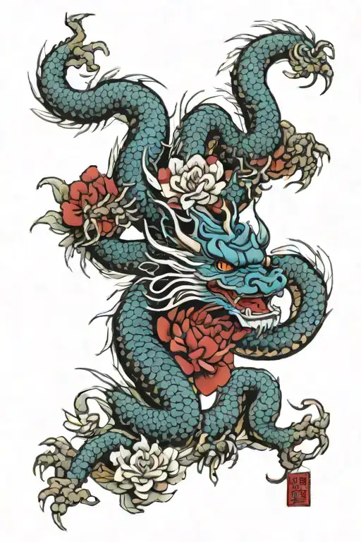 Japanese Dragon Flowers Blooming