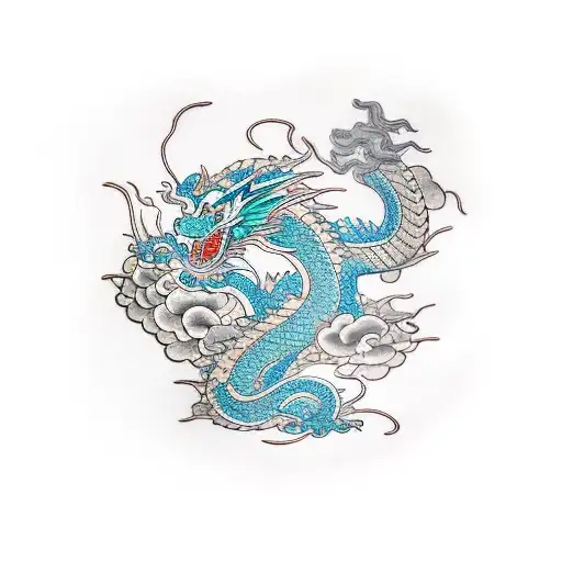 Dragon With Flowers
