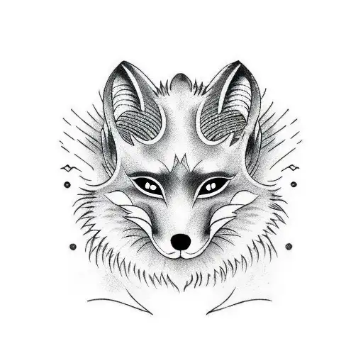 Girl With Demon Fox Mask