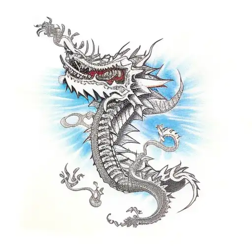 Spine Dragon With Flowers