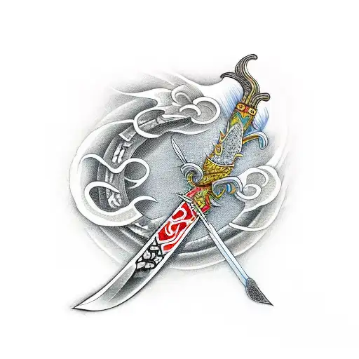 Crooked Sword With Fire