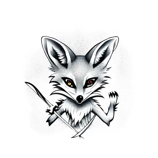 A Humanoid Fennec Fox Holding A Scyth Drawn In Anime Style