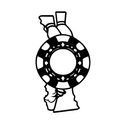 Poker Chip And Bowling Ball Transforming With The Arizona State Outline