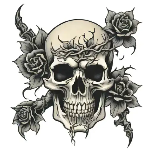 Skull With Thorns