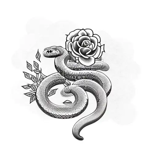Snake In A A Bed Of Roses