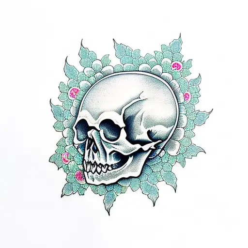 Skull And Flowers