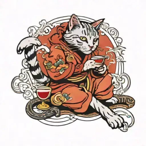 Cat Holding A Wine Glass