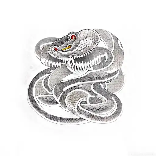 Snake With Scales And Tongue Out