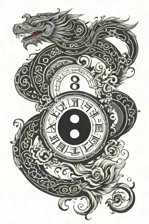 Roman Numerals Inside Square Ying Yang