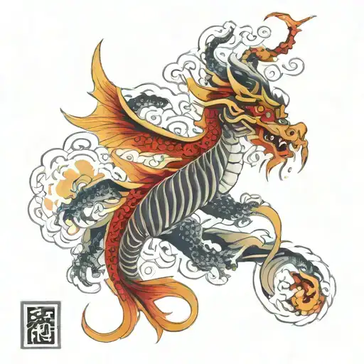 Wing And Dragon Japanese Motifs