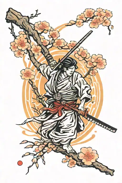 Sakura Tree With Katana